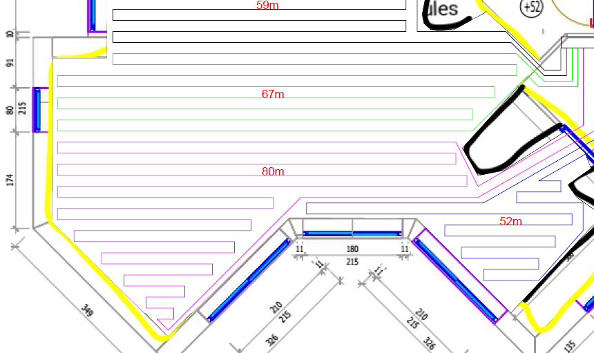 Calepinage plancher chauffant